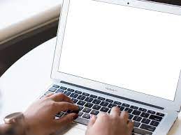 Macbook With Knockout Screen Laptop Keyboard Screen Presentation Slides