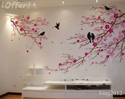 Tree Wall Art Cherry Blossom With Birds Wall Decal Tree Wall Decor Subno Netsubno Tree Wall Decor Tree Wall Art Wall Decor