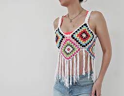 20 free crochet halter top patterns. Ravelry Retro Granny Square Crop Top Pattern By Michelle Greenberg