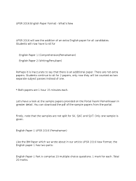 Based on the notice above, complete the text below with the correct information. Upsr 2016 English Paper Format Student Assessment And Evaluation Educational Assessment And Evaluation