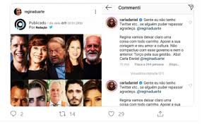 Na postagem, carla diz que não apoia o governo. Mais Uma Atriz Reclama De Foto Usada Por Regina Duarte Nao Compactuo Com Esse Governo