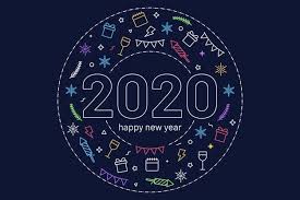 アウトラインスタイルの新年2020年背景を無料でダウンロード 新年 アウトライン 年賀状