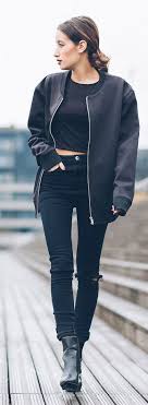 Black Bomber Jacket Outfits Womens Black Oversize Bomber Jacket Casual Bomber Jacket Outfit Bomber Jacket Outfit Aesthetic Clothes
