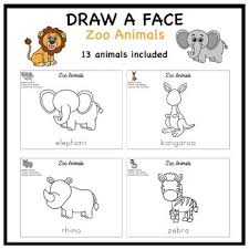 Allow Your Student S To Show Their Creativity With These Draw A Face Activities Have Your Student S Draw A Face On The Animal Trace T In 2020 Zoo Animals Draw Face