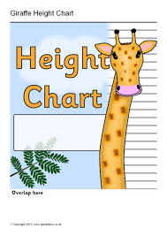 Giraffe Childrens Height Chart Sb9420 Sparklebox