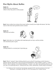 Free Bullying Prevention Printable Handout For Teachers School Counselors And Parents 5 Myths About Bulli Bullying Prevention Bullying Counseling Activities