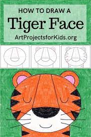 We're done with the guide lines, finally! Draw A Tiger Face Art Projects For Kids