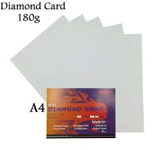 90mm x 54mm min : Diamond Card 180gsm White