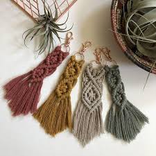 Macrame Keychain Etsy Keychain Craft Macrame Projects Boho Keychain
