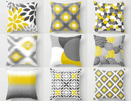 High quality couch inspired pillows & cushions by independent artists and designers from around the world.all orders are custom made and most ship worldwide within 24 hours. Throw Pillow Covers Yellow Grey White Couch Cushion Covers Yellow Decorative Pillows Living Room Decor Gray Living Room Pillows