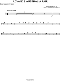 Peter Dodds Mccormick Advance Australia Fair Bass Clef Instrument Sheet Music Cello Trombone Bassoon Baritone Horn Or Double Bass In C Major Download Print Sku Mn0113106