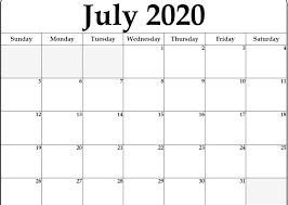 Download free printable 2021 calendar as word calendar template. Printable Calendar For July 2020 Printable Calendar July July Calendar Calendar Printables