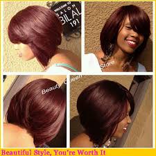 Black Bob Wig With Bangs Human Hair Beautiful 99j Color Short Bob Wig Lace Front Wig With Bangs Glueless Full Lace Wigs For Black Women Bleached Knots B Hair Highlights Hair Styles Bob Hairstyles