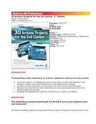 What projects can be accomplished using an arduino what is on the typical arduino board and why what does it do? 30 Arduino Projects For The Evil Genius 2nd Edition The Bestselling