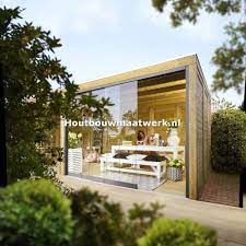 Houten Overkapping Voor Glazen Schuifwanden 2 40x3 50m Outdoor Living Outdoor Structures Backyard