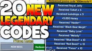 Following are the active working codes for roblox bee swarm simulator: New 20 Legendary Roblox Bee Swarm Simulator Codes New Bees Update Youtube