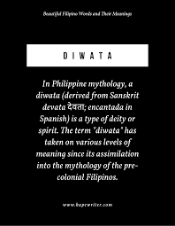 Diwata Tagalog Words Unusual Words Filipino Words