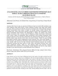 Peranan ibu bapa dalam usaha membentuk keluarga sakinah adalah amat penting. Pdf Analisis Keselamatan Siber Dari Perspektifpersekitaran Sosial Kajian Terhadap Pengguna Internet Di Lembah Klang Dr Muhammad Adnan Pitchan Academia Edu