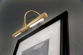 Led Picture Frame Light Battery Operated Gold Wall Lamp Cordless Lighting Art Ebay In 2021 Picture Frame Light Led Picture Light Picture Light