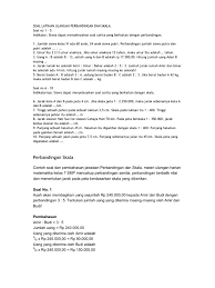 Skala merupakan perbandingan jarak, bentuk, dan ukuran yang tergambar di peta dengan keadaan sesungguhnya di lapangan. Soal Latihan Ulangan Per Banding An Dan Skala Pdf