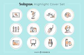 Aa fonts apk email protected Instagram Lettering Highlight Cover Design Set Vector Download