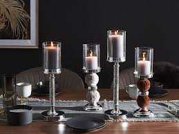 ✅ free shipping on many items! Hurricane Candle Holder 38 Cm Silver With Grey Padre Beliani Co Uk