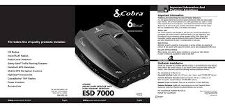 Radar/laser detector user manual (english). Cobra Esd 7000 Operating Instructions Manual Pdf Download Manualslib