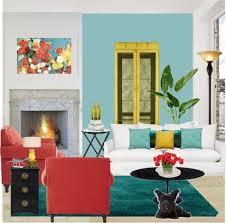 The design of this renovation small apartment includes many creative storage solution ideas. Red Blue Yellow Living Room Living Room Red Blue And Yellow Living Room Teal Living Rooms