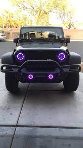 Jeep Wrangler Purple Halo Lights Jeep Wrangler Accessories Purple Jeep Custom Jeep Wrangler