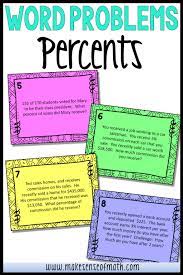 Percent Word Problems Word Problems Percent Word Problems Math Games Middle School