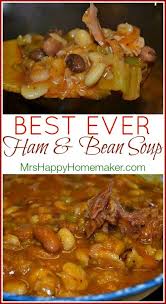 Best Ever Ham Bean Soup Mrs Happy Homemaker Ham And Bean Soup Bean Soup Recipes Ham Soup Recipes