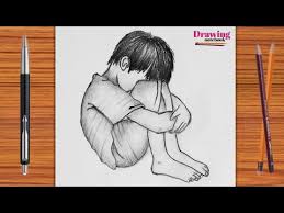 Very Sad Boy Draw With Simple Pencil Sketch How To Draw A Very Sad Boy Drawing Notebook Youtube To draw the near sleeve, extend a set of curved, parallel lines and connect them using a curved line. very sad boy draw with simple pencil sketch how to draw a very sad boy drawing notebook
