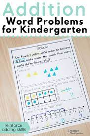 20 Addition Word Problems To Reinforce Adding Skills For Kindergarten In 2020 Addition Words Kindergarten Math Problems Math Word Problems Kindergarten