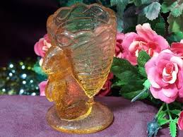 Eapg scroll with cane band toothpick holder sun purple amber stain antique pressed glass. Rabbit Toothpick Holder Pink