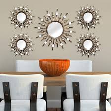 Liven up any wall with this set of 3 modern style gold starburst wall decor sculptures. Stratton Home Decor Sunburst Mirror Wall Art 5 Piece Set
