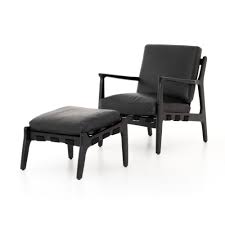 jenny modern classic black leather wood arm chair ottoman set chair and ottoman leather side chair chair and ottoman set