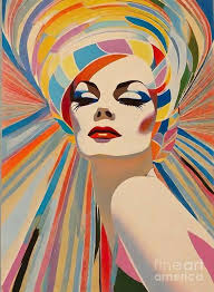 Carroll Baker abstract portrait Art Print