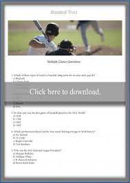 The game proceeds when a player on the fielding team, called the pitcher, throws a ball which a player on the batting team tries to hit with a bat. Free Printable Baseball Trivia Questions And Answers Lovetoknow