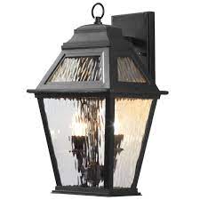 Enjoy High End Exterior Decor To Your Home With This 9 5 In 2 Light Outdoor Decorative Water Glass Outdoor Wall Lighting Glass Lantern Decorative Led Lantern