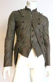John Galliano Men S Calfskin Leather French Infantry Style Jacket 1stdibs Com Leather Jacket Stylish Jackets Jackets