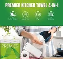 Amazon.com: Premier Strong & Hygienic Kitchen Towel Rolls, (4 rolls) 2-Ply,  Super Absorbent Tissue Paper Towels for Everyday Cleaning, Kitchen Wipes,  ...
