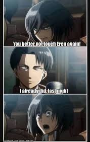 Aot Memes Mikasa Is Jealous Attack On Titan Meme Attack On Titan Funny Attack On Titan