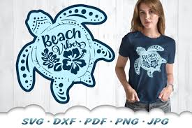 Layered Floral Beach Vibes Turtle Svg Dxf Cut Files 1275366 Cut Files Design Bundles