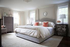 Awesome orange gray bedroom l shaped bunk bed for low ceiling room kids room awesome gray orange bedroom. Gray Bedroom With Orange Pillows Transitional Bedroom