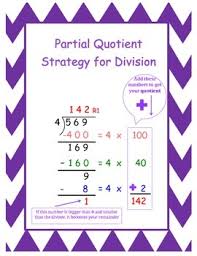 Division Partial Quotient Anchor Chart Worksheets Teaching