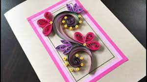 Pandahall instructions on making paper quilling flower vase greeting card. Diy Quilling Greeting Card Paper Quilling Flower Card Quilling Scrolls Card Quilling Card Youtube