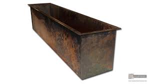 A rectangular wooden box filled with blooming wildflowers. Planters Window Flower Boxes Copper Stainless Steel Zinc