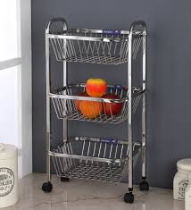 tier stainless steel kitchen trolley