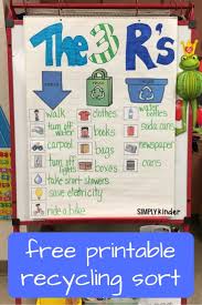 Free Recycling Sort Printable From Simply Kinder Print This Out To Use As An Anchor Chart A Student Earth Day Activities Recycling Lessons Recycle Preschool