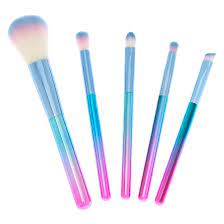 Chrome Ombre Makeup Brush Set Blue 5 Pack Claire S Us